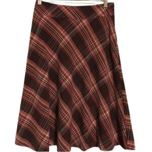 H M Pink Plaid A Line Skirt Size 10